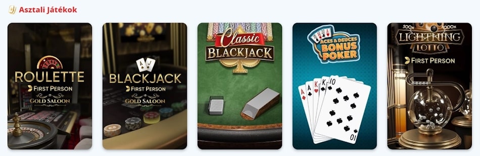 Casino Infinity asztali és kártyajátékok