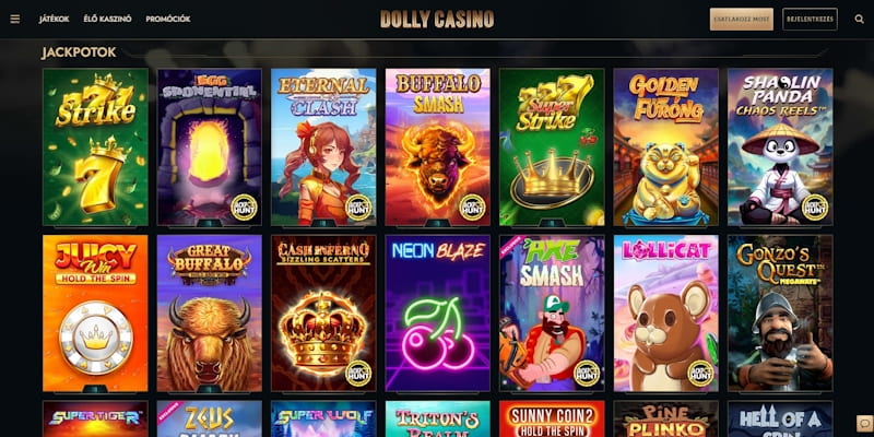 Dolly Casino jackpot játékok