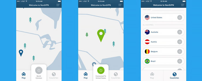 NordVPN mobil alkalmazás