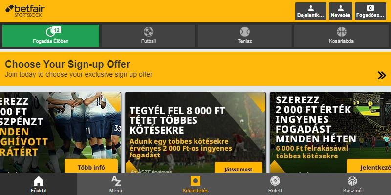 Betfair mobil sportfogadás app