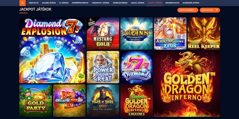 Dreambet kaszinó jackpot játékok