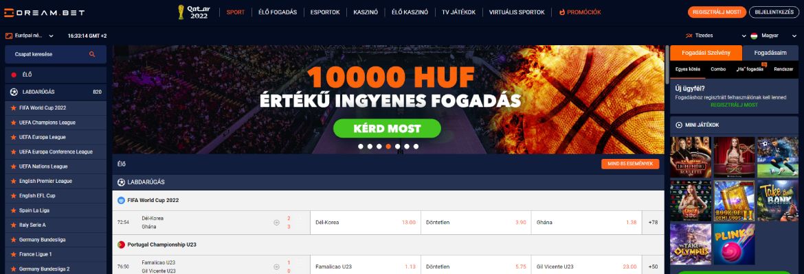 Dreambet bukméker főoldal