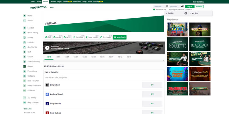 Paddy Power virtuális sportok